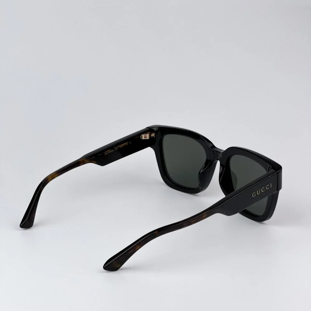 Gucci GG1670SK 001 BRAND NEW Sunglasses Black Havana Grey Unisex Square